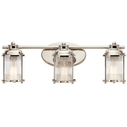 Ashland Bay 24'' 3 Light Vanity Light Clear Seeded Ribbed Glass in Polished Nickel (10687|45772PN)