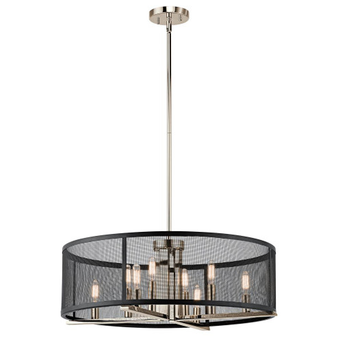 Titus 9.75'' 8 Light Chandelier with Black Mesh Shade in Polished Nickel (10687|43715PN)