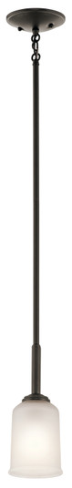 Shailene 11'' 1 Light Mini Pendant with Satin Etched Glass in Olde Bronze (10687|43674OZ)