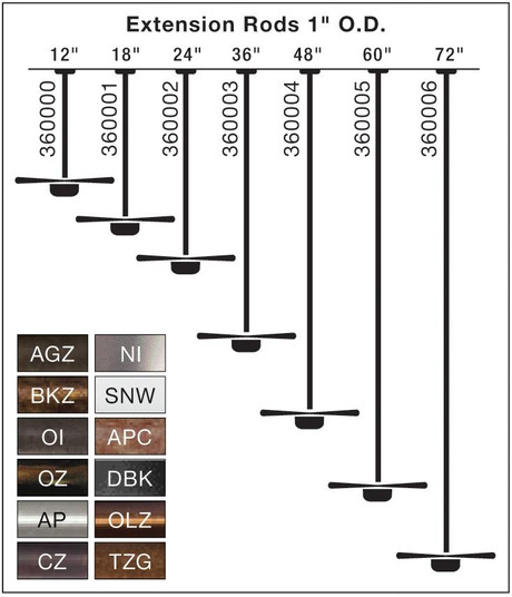 Fan Down Rod 24 Inch (10687|360002DBK)