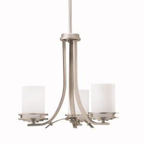 Hendrik 16.75'' 3 Light Chandelier with Satin Etched Cased Opal Glass Brushed Nickel (10687|1671NI)