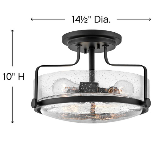 Medium Semi-Flush Mount (87|3641BK-CS)