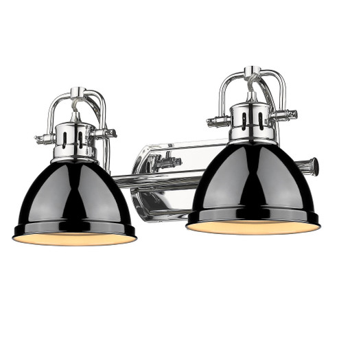 Yep by Golden Lighting Duncan 2-light Vanity in Chrome and Black shade (36|3602-BA2 CH-BK)