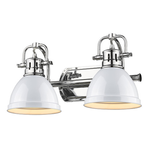Yep by Golden Lighting Duncan 2-light Vanity in Chrome and White shade (36|3602-BA2 CH-WH)