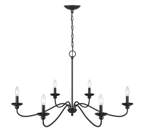 Delvona 6-Light Chandelier Ceiling Light Matte Black (670|4386-MB)