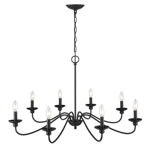 Delvona 8-Light Chandelier Ceiling Light Matte Black (670|4388-MB)