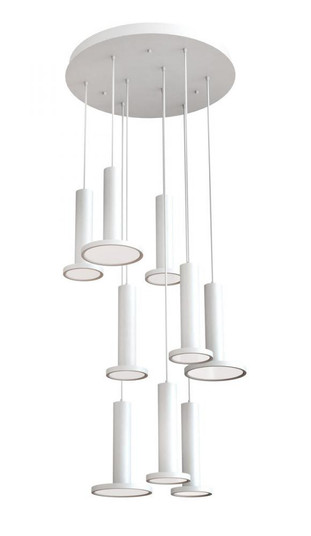 Luna 9 Light LED Round Pendant,120V,3000K,White (1|LNAP99L30D1WHRND9)