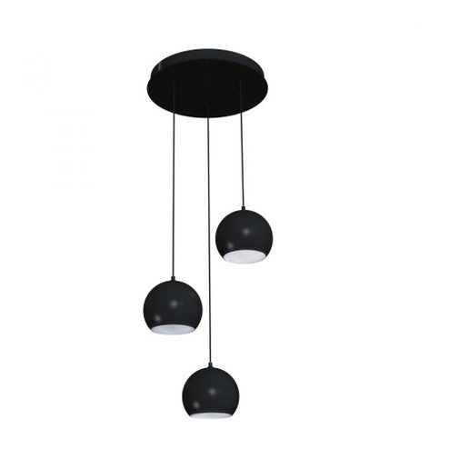 Roxy 3 Light Round Pendant,120V,Black (1|RXYP08BKRND3)