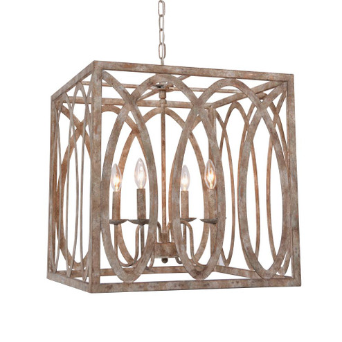 Palma  Cube Chandelier with Washed white finish (5578|H7122P-4)