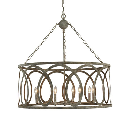 Palma Large Round Chandelier W/ Washed Gray Finish (5578|H7122R-8GY)