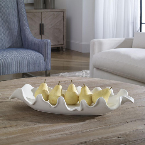Uttermost Ruffled Feathers Modern White Bowl (85|17965)