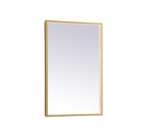 Pier 18x30 inch LED mirror with adjustable color temperature 3000K/4200K/6400K in brass (758|MRE61830BR)