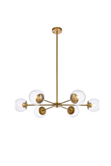 Briggs 36 Inch Pendant in Brass with Clear Shade (758|LD642D36BR)