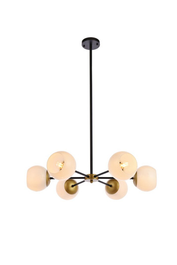 Briggs 30 Inch Pendant in Black and Brass with White Shade (758|LD645D30BRK)