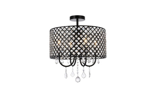 Elise 17 inch flush mount in black (758|LD710F17BK)