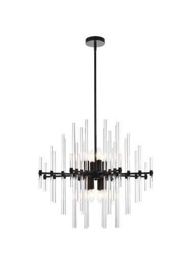 Sienna 27 Inch Crystal Rod Pendant in Black (758|2502D27BK)