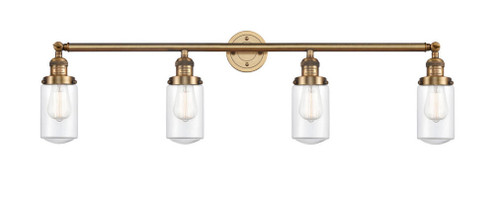 Dover - 4 Light - 43 inch - Brushed Brass - Adjustable Bath Vanity Light (3442|215-BB-G312-LED)