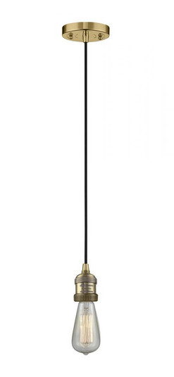 Bare Bulb - 1 Light - 3 inch - Brushed Brass - Cord hung - Mini Pendant (3442|201C-BB-LED)