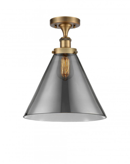 Cone - 1 Light - 12 inch - Brushed Brass - Semi-Flush Mount (3442|916-1C-BB-G43-L-LED)