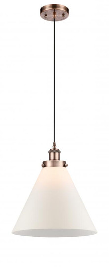 Cone - 1 Light - 12 inch - Antique Copper - Cord hung - Mini Pendant (3442|916-1P-AC-G41-L-LED)