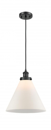 Cone - 1 Light - 12 inch - Matte Black - Cord hung - Mini Pendant (3442|916-1P-BK-G41-L-LED)