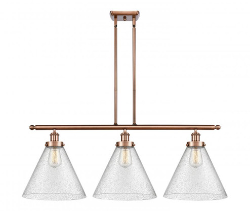 Cone - 3 Light - 36 inch - Antique Copper - Stem Hung - Island Light (3442|916-3I-AC-G44-L-LED)