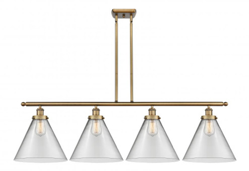 Cone - 4 Light - 48 inch - Brushed Brass - Stem Hung - Island Light (3442|916-4I-BB-G42-L-LED)