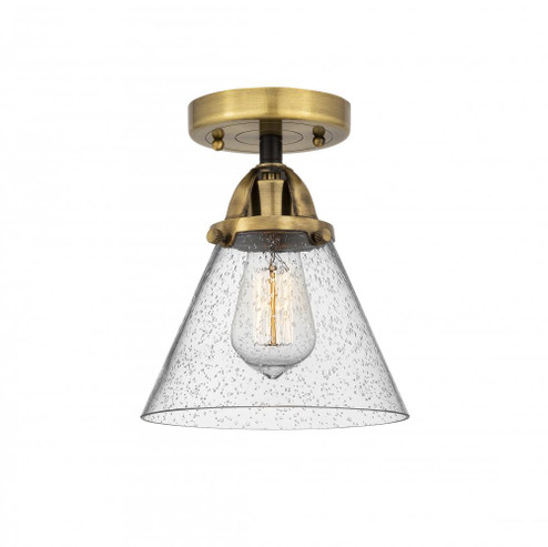 Cone - 1 Light - 8 inch - Black Antique Brass - Semi-Flush Mount (3442|288-1C-BAB-G44-LED)