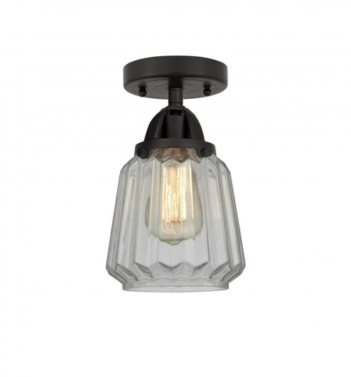 Chatham - 1 Light - 7 inch - Matte Black - Semi-Flush Mount (3442|288-1C-BK-G142-LED)