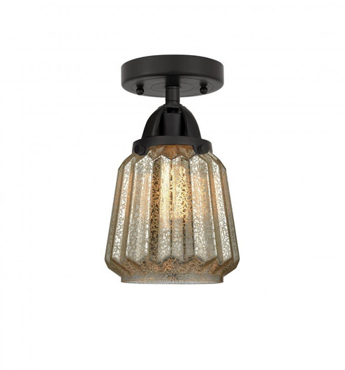 Chatham - 1 Light - 7 inch - Matte Black - Semi-Flush Mount (3442|288-1C-BK-G146)