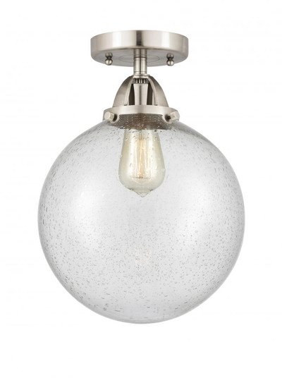 Beacon - 1 Light - 10 inch - Brushed Satin Nickel - Semi-Flush Mount (3442|288-1C-SN-G204-10-LED)