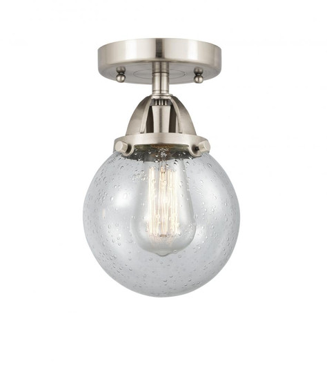 Beacon - 1 Light - 6 inch - Brushed Satin Nickel - Semi-Flush Mount (3442|288-1C-SN-G204-6-LED)
