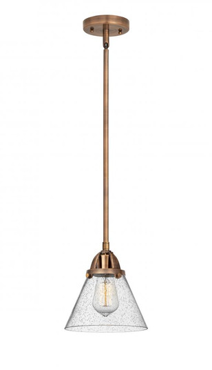 Cone - 1 Light - 8 inch - Antique Copper - Stem hung - Mini Pendant (3442|288-1S-AC-G44-LED)