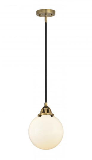 Beacon - 1 Light - 8 inch - Black Antique Brass - Stem hung - Mini Pendant (3442|288-1S-BAB-G201-8-LED)