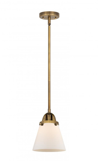 Cone - 1 Light - 6 inch - Brushed Brass - Stem hung - Mini Pendant (3442|288-1S-BB-G61-LED)