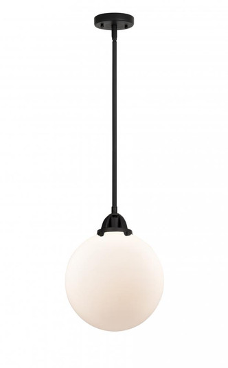 Beacon - 1 Light - 10 inch - Matte Black - Stem hung - Mini Pendant (3442|288-1S-BK-G201-10-LED)