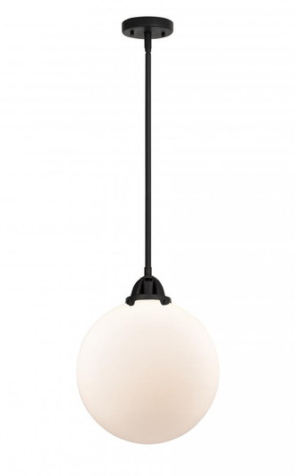 Beacon - 1 Light - 12 inch - Matte Black - Stem hung - Mini Pendant (3442|288-1S-BK-G201-12-LED)