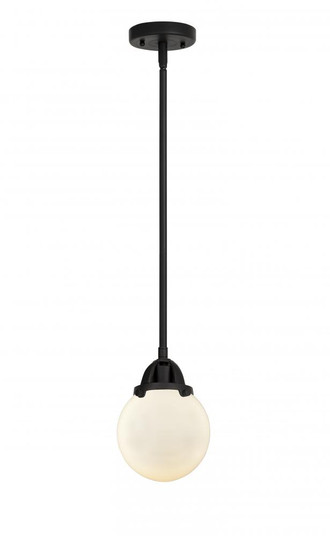 Beacon - 1 Light - 6 inch - Matte Black - Stem hung - Mini Pendant (3442|288-1S-BK-G201-6-LED)