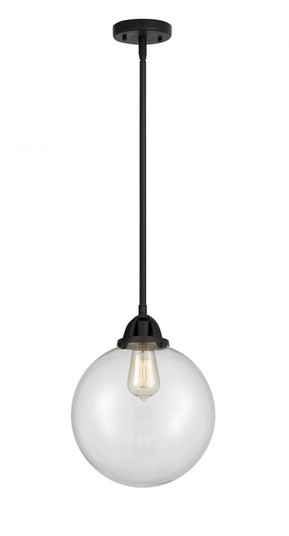 Beacon - 1 Light - 10 inch - Matte Black - Stem hung - Mini Pendant (3442|288-1S-BK-G202-10-LED)