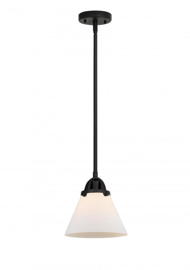 Cone - 1 Light - 8 inch - Matte Black - Stem hung - Mini Pendant (3442|288-1S-BK-G41-LED)