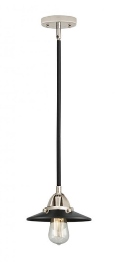 Railroad - 1 Light - 8 inch - Black Polished Nickel - Stem hung - Mini Pendant (3442|288-1S-BPN-M6-BK)