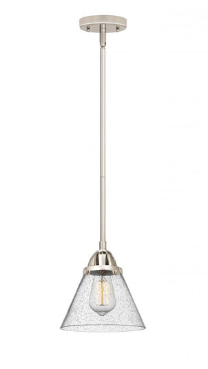Cone - 1 Light - 8 inch - Polished Nickel - Stem hung - Mini Pendant (3442|288-1S-PN-G44-LED)
