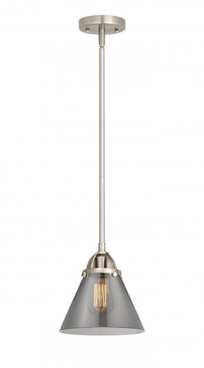 Cone - 1 Light - 8 inch - Brushed Satin Nickel - Stem hung - Mini Pendant (3442|288-1S-SN-G43)