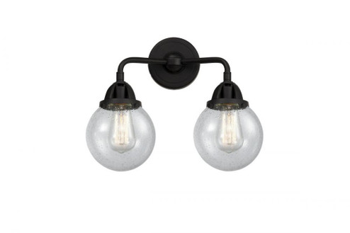 Beacon - 2 Light - 14 inch - Matte Black - Bath Vanity Light (3442|288-2W-BK-G204-6)