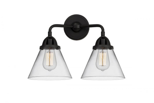 Cone - 2 Light - 16 inch - Matte Black - Bath Vanity Light (3442|288-2W-BK-G42-LED)