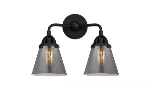Cone - 2 Light - 14 inch - Matte Black - Bath Vanity Light (3442|288-2W-BK-G63-LED)