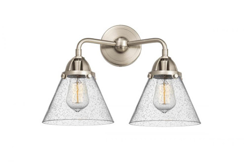 Cone - 2 Light - 16 inch - Brushed Satin Nickel - Bath Vanity Light (3442|288-2W-SN-G44-LED)