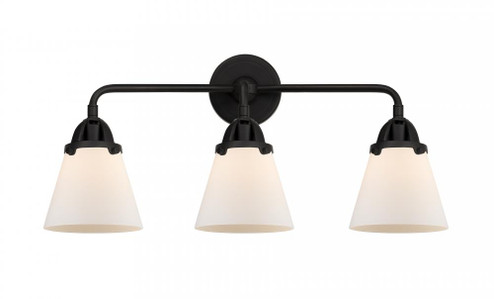 Cone - 3 Light - 24 inch - Matte Black - Bath Vanity Light (3442|288-3W-BK-G61-LED)