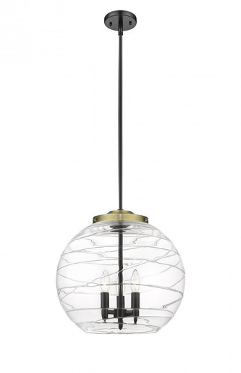 Athens Deco Swirl - 3 Light - 16 inch - Black Antique Brass - Cord hung - Pendant (3442|221-3S-BAB-G1213-16)