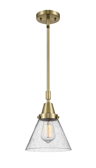 Cone - 1 Light - 8 inch - Antique Brass - Mini Pendant (3442|447-1S-AB-G44-LED)